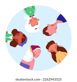 Circle Of Happy Children Different Races