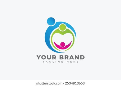 círculo Família feliz vetor logotipo design elemento inspiração