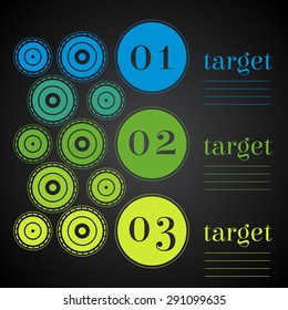 Circle harmony abstract colorful design on black background 