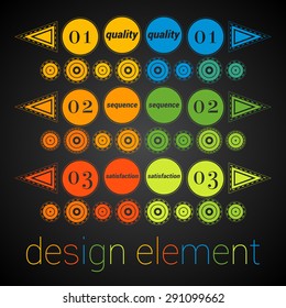 Circle harmony abstract colorful design on black background 