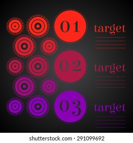 Circle harmony abstract colorful design on black background 