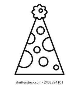 Circle hat cone icon outline vector. Celebration cone. Revel game