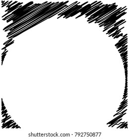 Circle Hatching Grunge Graphite Pencil Background on White Background, Design Element, Lines Hatching Grunge Graphite Pencil Background and Texture Isolated on White Background