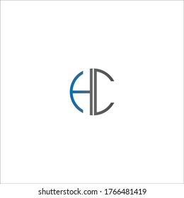 Concepto de diseño de letras del logo de Círculo HC en colores azul y negro gradiente