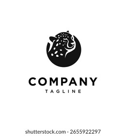 Vector de icono de logotipo de guepardo de cabeza circular.