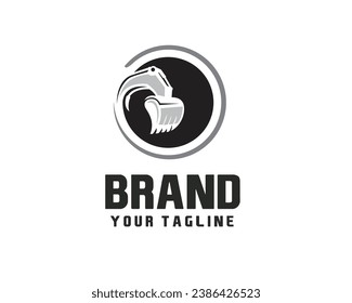 circle head excavator contractor Logo design vector template illustration inspiration