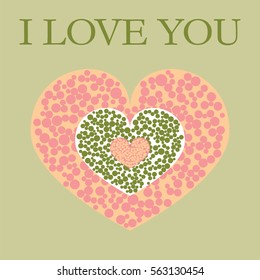 circle heart i love you green text