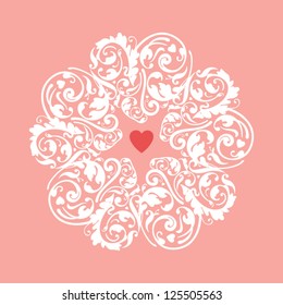 Circle heart ornament