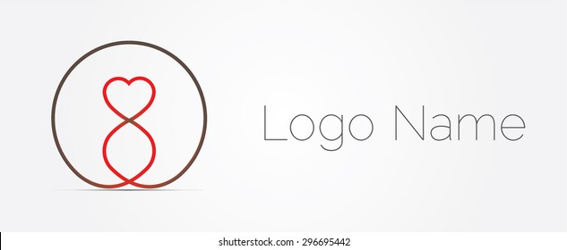Circle heart shape, vector logo design template. Infinity shape icon,love creative concept. Happy valentines day! - Shutterstock ID 296695442
