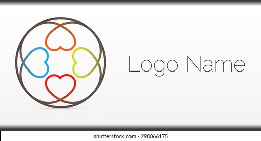 Circle heart shape, vector logo design template. Infinity shape icon,love creative concept. Happy valentines day!