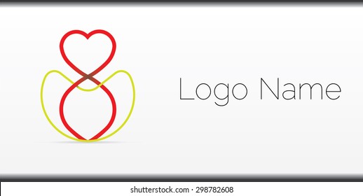 Circle heart shape, vector logo design template. Infinity shape icon,love creative concept. Happy valentines day!