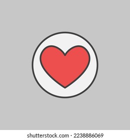 Circle with Hearts Card Suit vector concept colored icon or symbol