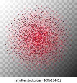 Circle Hearts. Vector Illustration of Love Objects over Transparent Background.