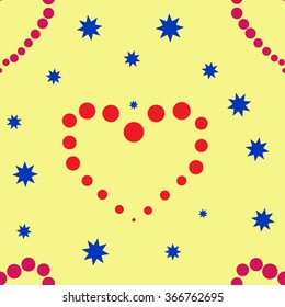 Circle and heats seamless pattern. Fashion graphic background design. Modern stylish abstract texture. Color template for prints, textiles, wrapping, wallpaper, website etc. VECTOR illustration
