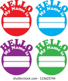 Circle Hello Name Tag