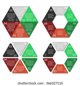Circle hexagon infographic with 6 options. Vector eps10