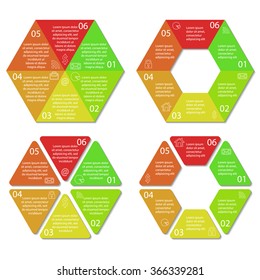 Circle hexagon infographic with 6 options. Vector eps10