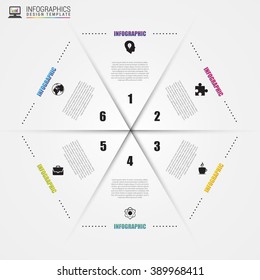 Circle hexagon infographic. Template for cycle diagram. Vector illustration