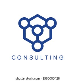 Circle hexagonal logo for consulting. Digital logo