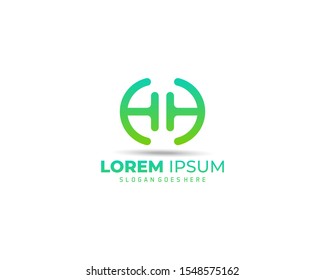 circle HH Logo. Letter Design Vector with green color