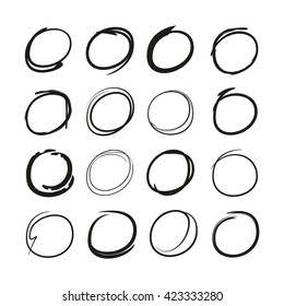 circle highlighter elements, grunge circles