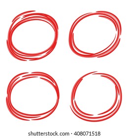 circle highlighter set, hand drawn oval markers