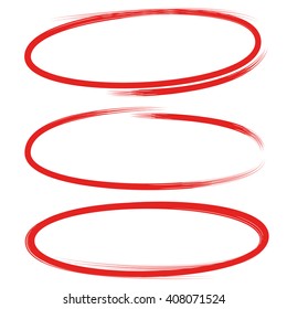 circle highlighter set, hand drawn oval markers