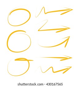 circle highlighter set and hand drawn underlines