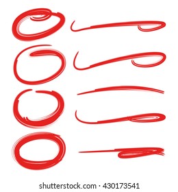 circle highlighter set and hand drawn underlines