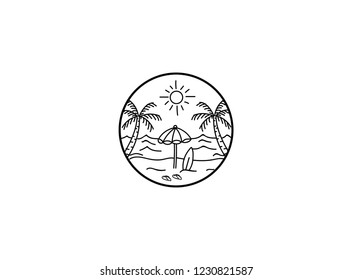 Circle Hipster Beach Vintage Templates