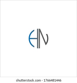 Circle HN logo letters design concept in gradient blue and black colors