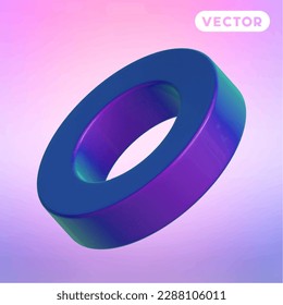 circle hole middle 3D vector icon set, on a pastel background
