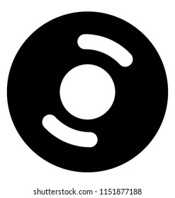 
Circle with hole and two bending lines showing icon for CD
