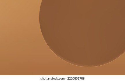 Circle hole wall beige 3d decor element studio minimalist background realistic vector illustration. Premium brown round empty showroom presentation display for product performance decorative design