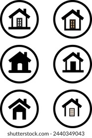 Circle home icon design, vector icon design.
