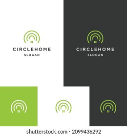 Circle Home logo icon design template 