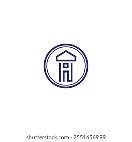 Circle home vector logo template design