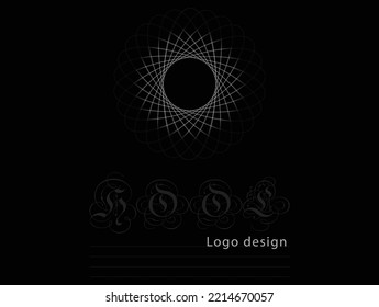 circle, hool logo design with black background template