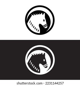 Circle horse animal logo design .icon logo .
