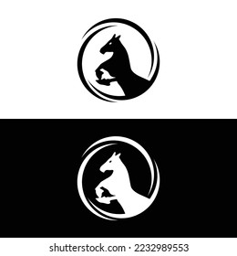 Circle horse animal vector logo design . icon logo 
