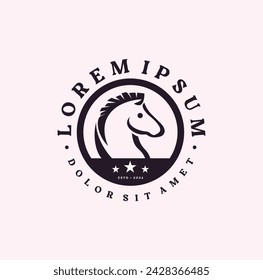 Circle Horse Elegant Logo Symbol Vector Simplicity Concept
