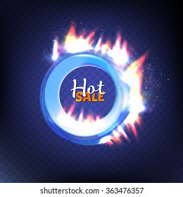 Circle hot sale. Fire. Vector illustration