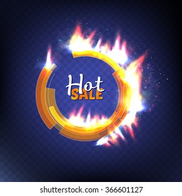 Circle hot sale. Fire. Vector illustration