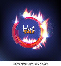 Circle hot sale. Fire. Vector illustration