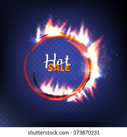 Circle hot sale. Fire. Vector illustration