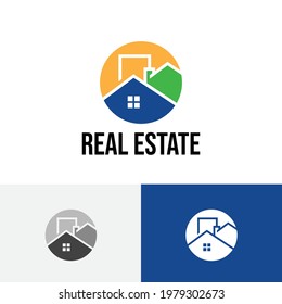 Circle House Building Solution Real Estate Realty Logo.