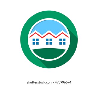 circle house home housing residence residential real estate image vector icon logo symbol