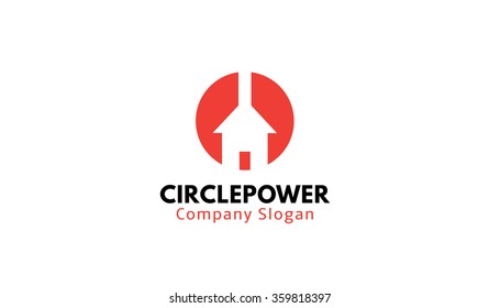 Circle House Plug In Energy Power Logo Vector Symbol Design Illustration 