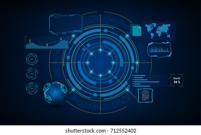 circle HUD GUI UI artificial intelligence services virtual system screen design concept