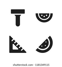 circle icon. 4 circle vector icons set. watermelon, blade and set square icons for web and design about circle theme